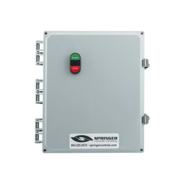 Springer Controls Co NEMA 4X Enclosed Motor Starter, 65A, 1PH, Start/Stop, 24-60V, 50-60A AF6516P2K-1S - main